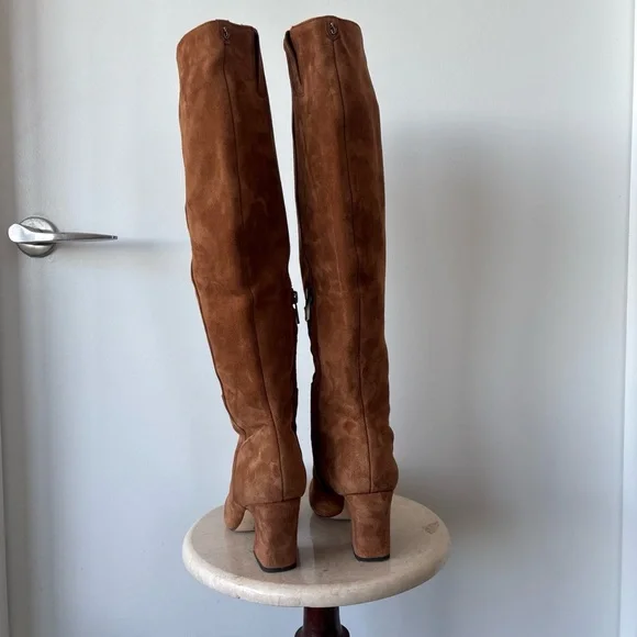 Sam Edelman cognac suede knee-high boots - Picture 3 of 8